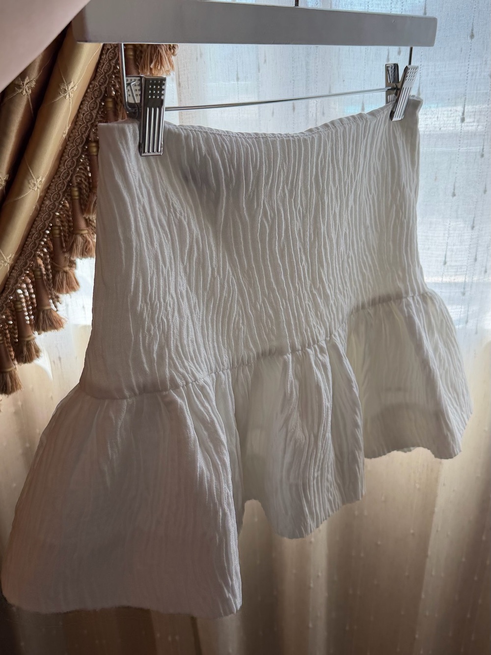 Zara White Ruffled Mini Skirt - Picture 4 of 7